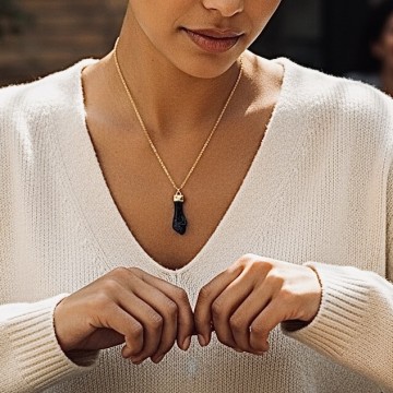 COLAR FIGA PRETA DA SORTE AÇO