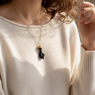 COLAR FIGA PRETA DA SORTE AÇO