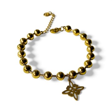 PULSEIRA NÓ DE BRUXA – DOURADA AÇO INOXIDÁVEL
