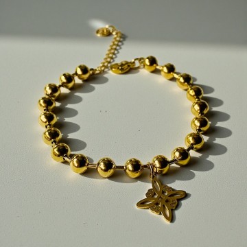 PULSEIRA NÓ DE BRUXA – DOURADA AÇO INOXIDÁVEL