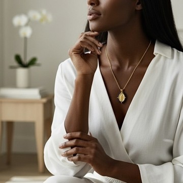 COLAR NOSSA SENHORA DAS GRAÇAS AÇO INOXIDÁVEL