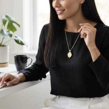 COLAR NOSSA SENHORA DAS GRAÇAS AÇO INOXIDÁVEL