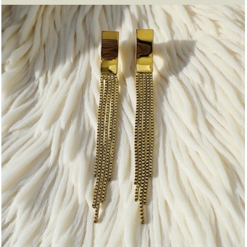 BRINCOS GLAMOUR – AÇO DOURADO DE ALTA QUALIDADE