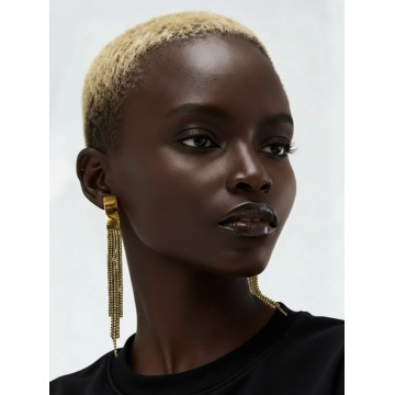 BRINCOS GLAMOUR – AÇO DOURADO DE ALTA QUALIDADE