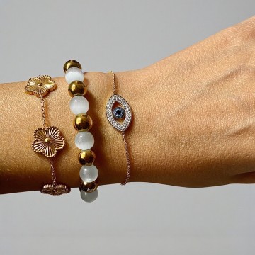 PULSEIRA GANESHA SELENITE E HEMATITE DOURADA
