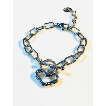 PULSEIRA HEART AÇO PRATEADO