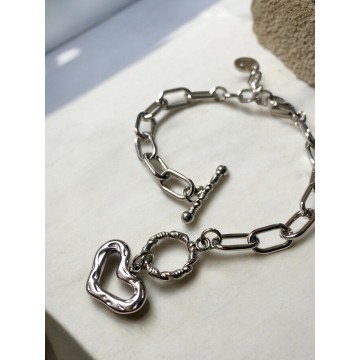 PULSEIRA HEART AÇO PRATEADO