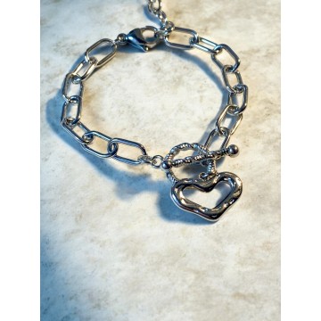 PULSEIRA HEART AÇO PRATEADO