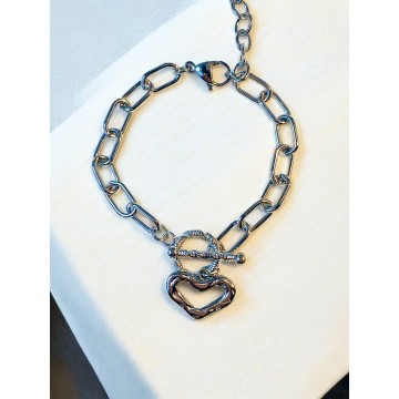 PULSEIRA HEART AÇO PRATEADO