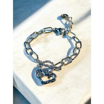 PULSEIRA HEART AÇO PRATEADO