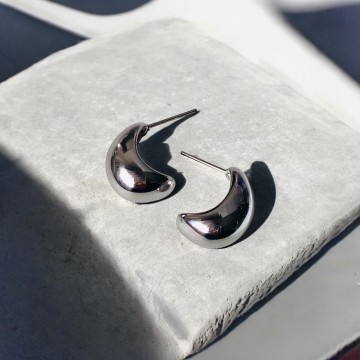 BRINCOS ATHENA AÇO PRATEADO