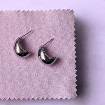 BRINCOS ATHENA AÇO PRATEADO