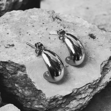 BRINCOS ATHENA AÇO PRATEADO