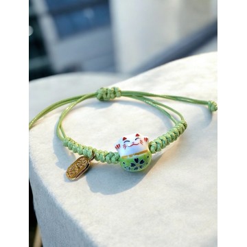 Pulseira Maneki Neko Verde