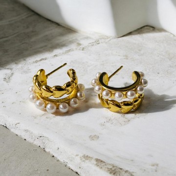 BRINCOS LOLA AÇO DOURADO