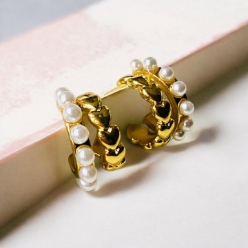 BRINCOS LOLA AÇO DOURADO