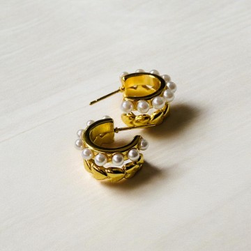 BRINCOS LOLA AÇO DOURADO