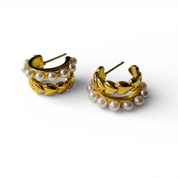 BRINCOS LOLA AÇO DOURADO