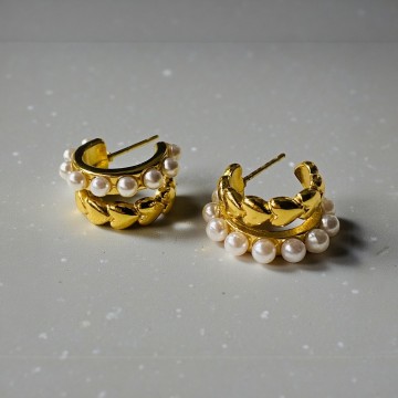 BRINCOS LOLA AÇO DOURADO