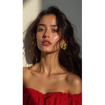 BRINCOS VINTAGE EM AÇO DOURADO