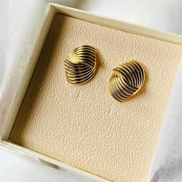 BRINCOS CLAIRE AÇO DOURADO