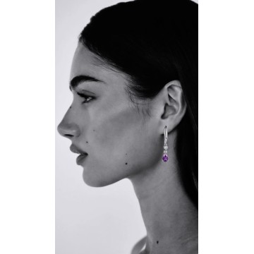 BRINCOS AMETISTA EM PRATA 925 – LUZ E PROTEÇÃO