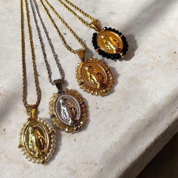 COLAR NOSSA SENHORA DAS GRAÇAS AÇO INOXIDÁVEL