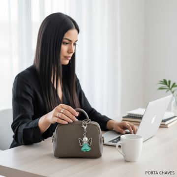 PORTA CHAVES TALISMÃ ANJO DA GUARDA