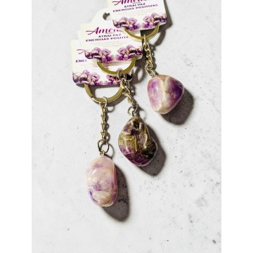 PORTA-CHAVES AMETISTA PEDRA NATURAL
