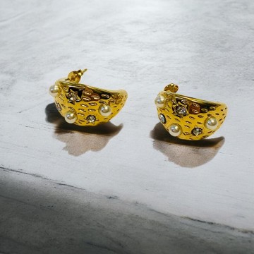 BRINCOS BALI AÇO DOURADO