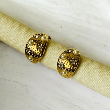 BRINCOS BALI AÇO DOURADO