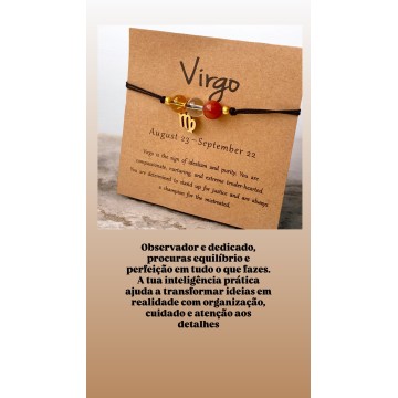 VIRGEM – EQUILÍBRIO E CLAREZA A pulseira de Virgem simboliza pureza
