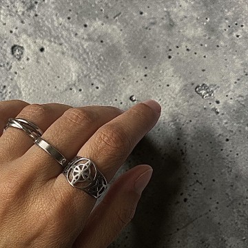 ANEL NÓ DA BRUXA AÇO PRATEADO