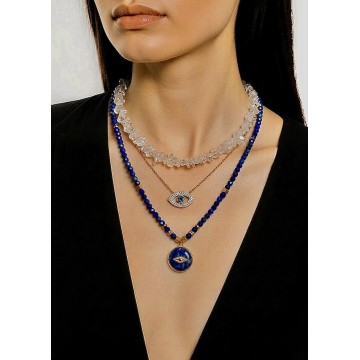 COLAR OLHO TURCO AÇO DOURADO