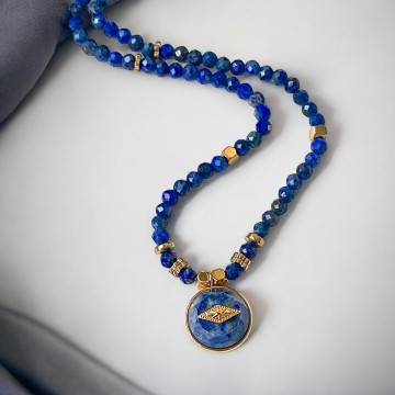 COLAR LÁPIS LAZULI PROTEÇÃO CELESTIAL