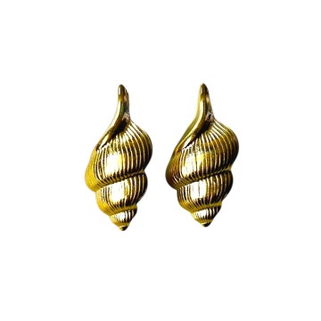 BRINCOS SHELL DIVINE – AÇO DOURADO ULTRA LEVES