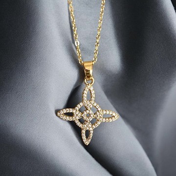 COLAR NÓ DA BRUXA DOURADO BRILHOS