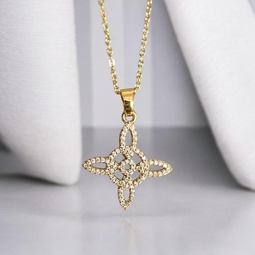 COLAR NÓ DA BRUXA DOURADO BRILHOS