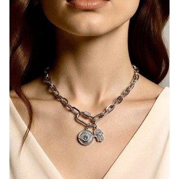 COLAR PROTEÇÃO MÍSTICA – OLHO E MÃO DE FÁTIMA