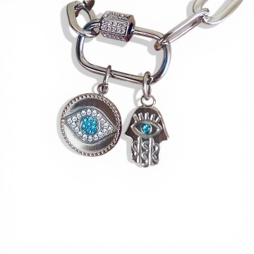 COLAR PROTEÇÃO MÍSTICA – OLHO E MÃO DE FÁTIMA