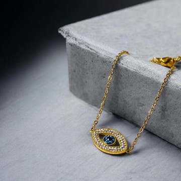 PULSEIRA OLHO TURCO AÇO DOURADA
