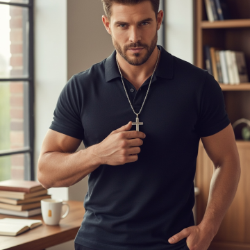 COLAR CRUCIFIXO – AÇO INOXIDÁVEL PRATEADO