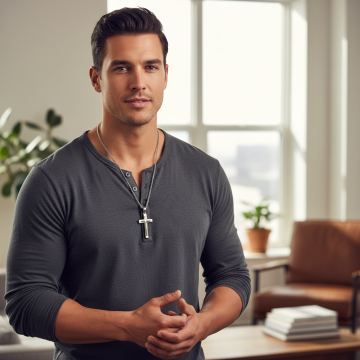 COLAR CRUCIFIXO – AÇO INOXIDÁVEL PRATEADO