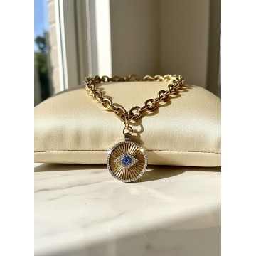 COLAR EVIL EYE AÇO DOURADO