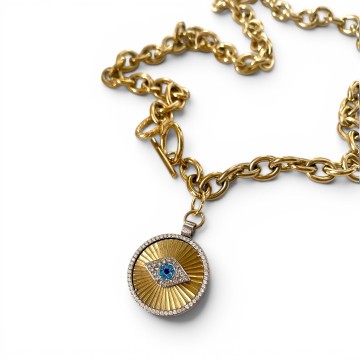 COLAR EVIL EYE AÇO DOURADO