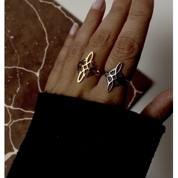 ANEL NÓ DA BRUXA AÇO PRATEADO