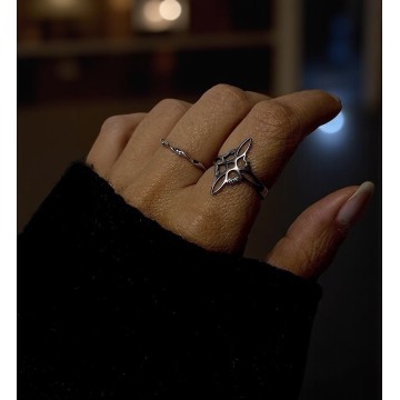 ANEL NÓ DA BRUXA AÇO PRATEADO