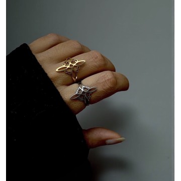 ANEL NÓ DA BRUXA AÇO PRATEADO