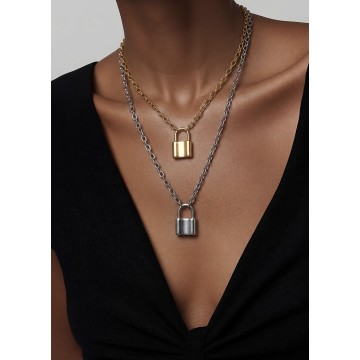 COLAR CADEADO DOURADO