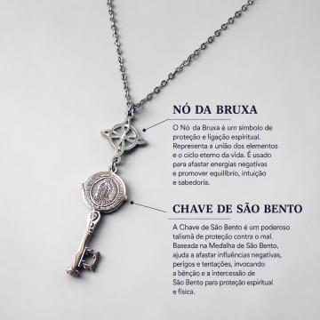 COLAR CHAVE DE SÃO BENTO E NÓ DA BRUXA